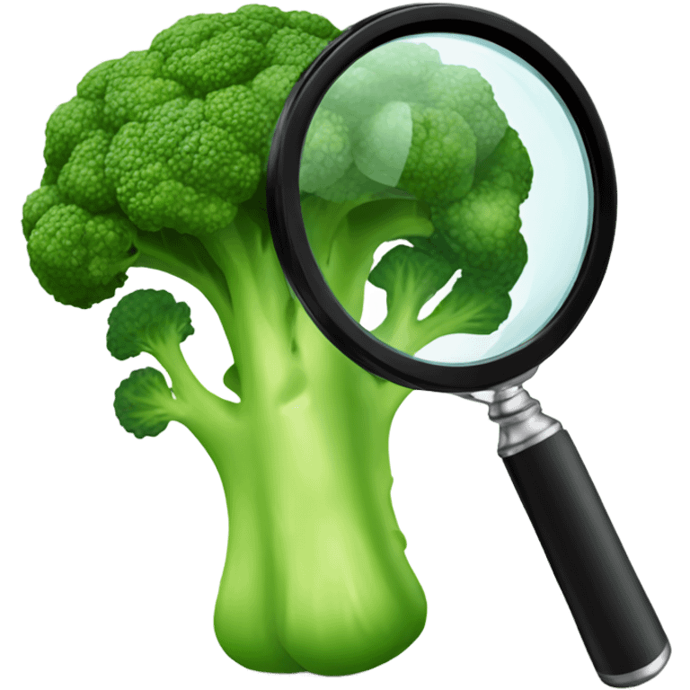 broccoli hold magnifying glass emoji