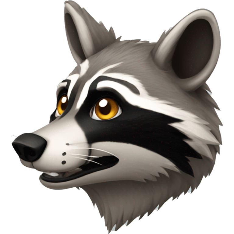 Howling raccoon head emoji