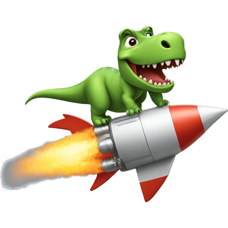 dinosaur on a rocket ship emoji