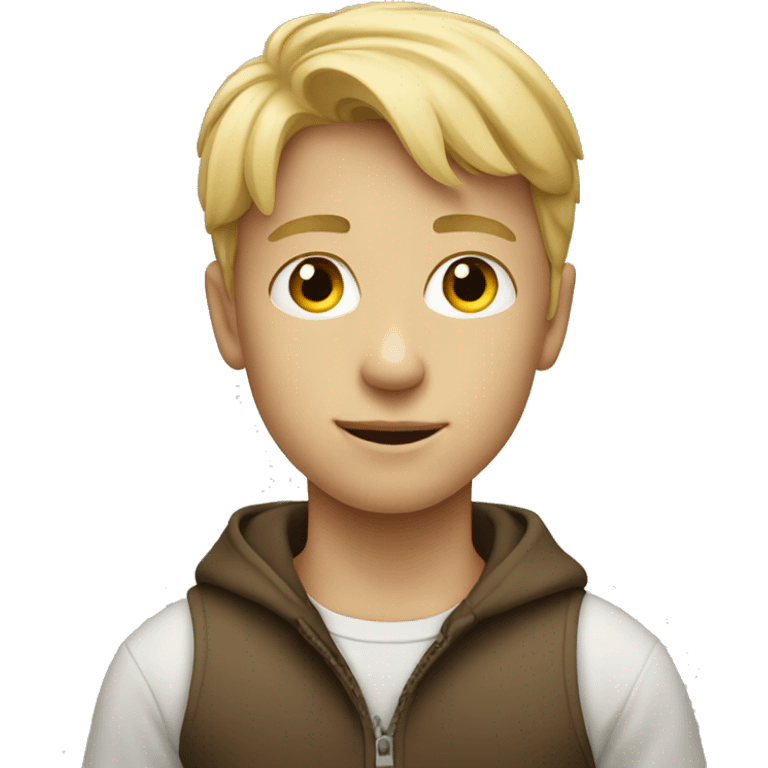 blonde boy in portrait focus emoji