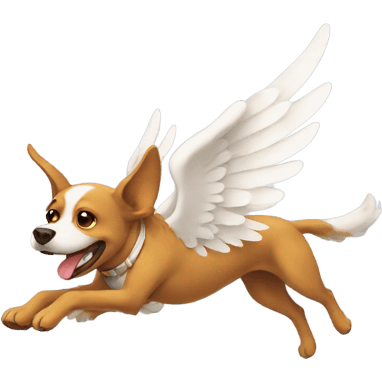 Flying dog with wings emoji