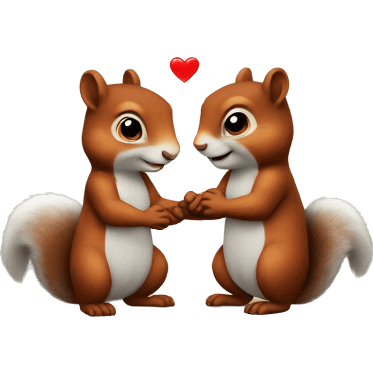 two squirrels holding hands in love  emoji