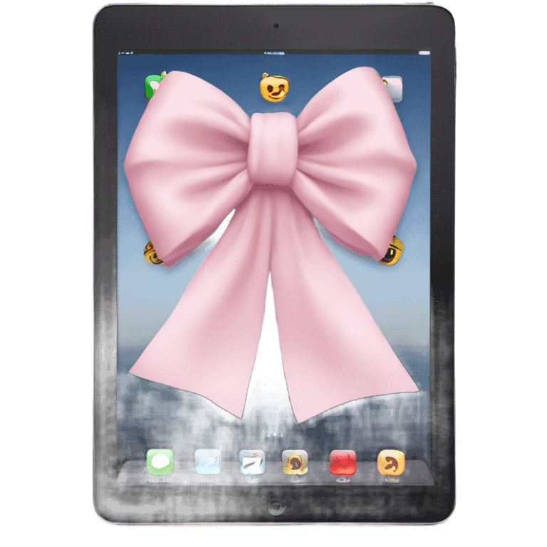 Light pink iPad screen with bow on it emoji