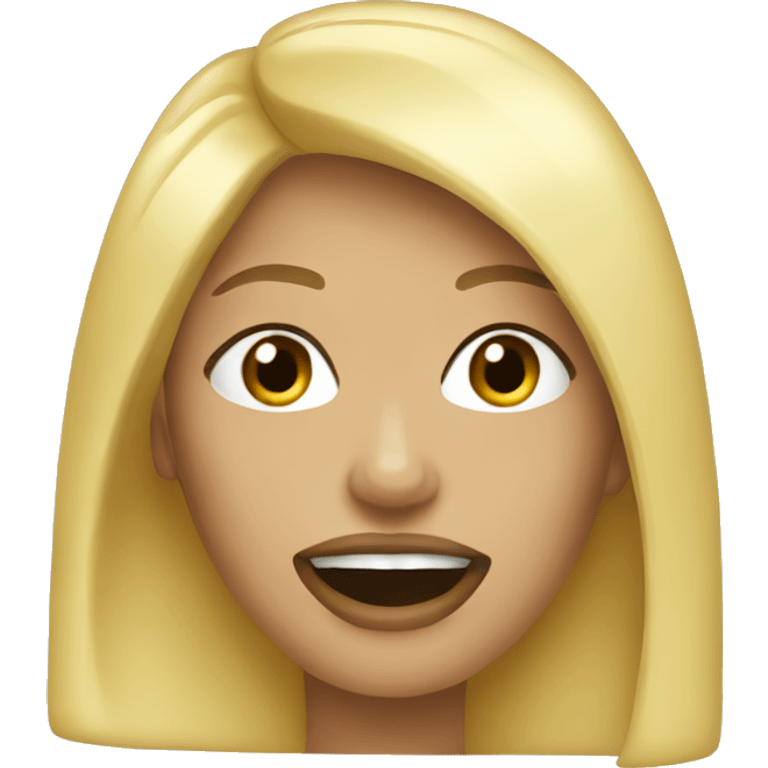 mouth woman blonde emoji