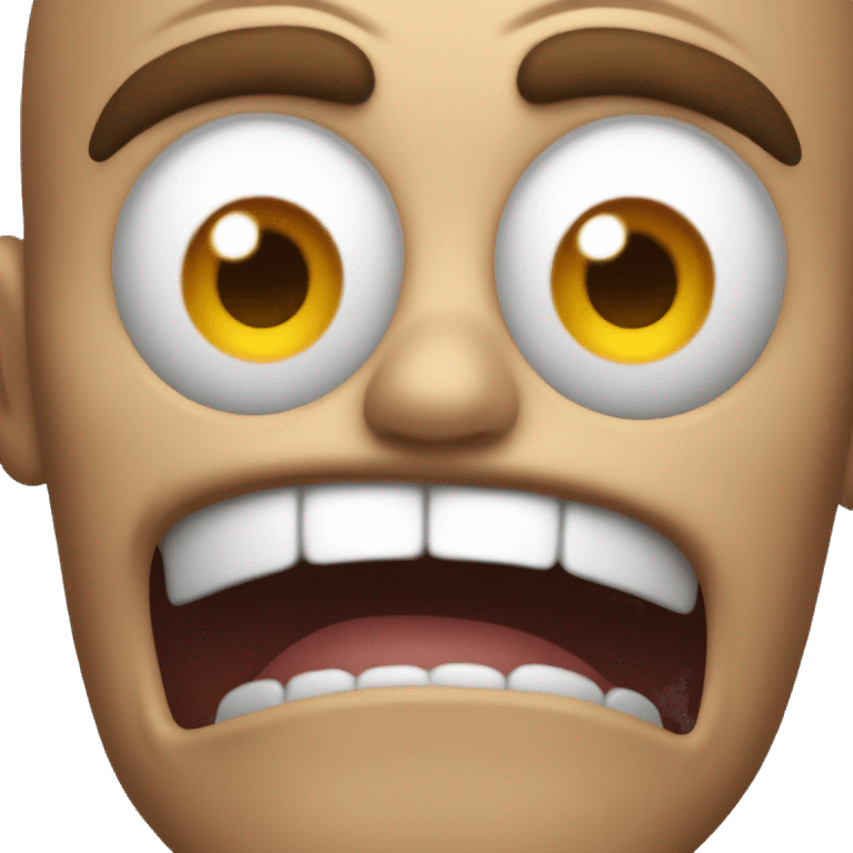 Funny guy going crazy with angry eyes and bi smile emoji