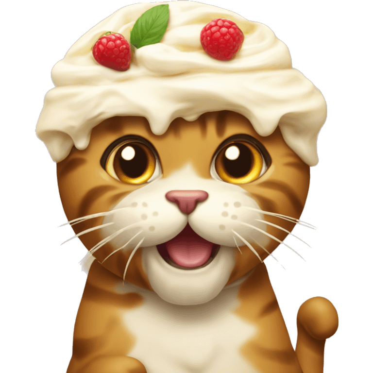 gatto che mangia un gelato  emoji