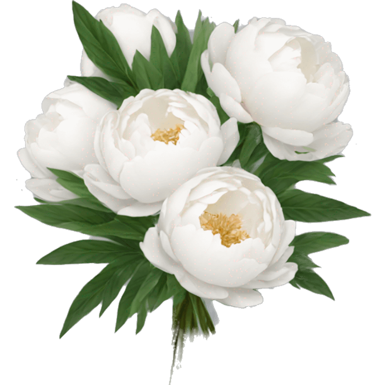 White peonies bouquet  emoji