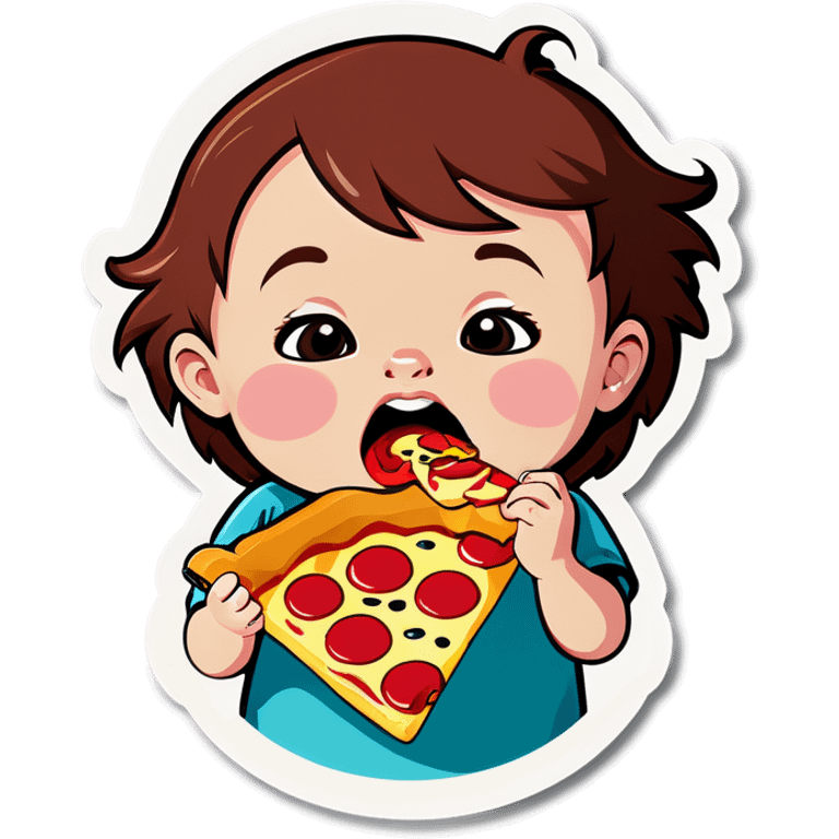 Baby eating pizza emoji