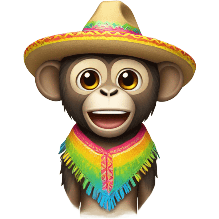 Monkey wearing sombrero emoji