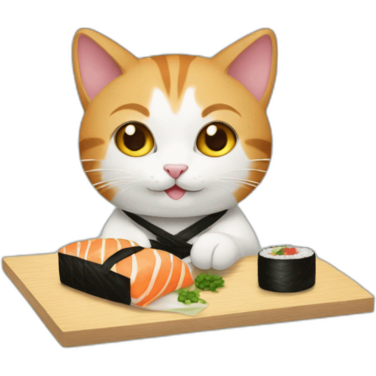 cat serving sushi emoji