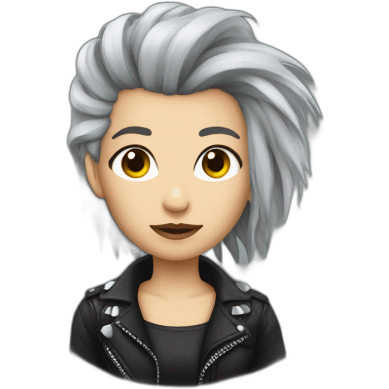 Gray hair punk girl emoji