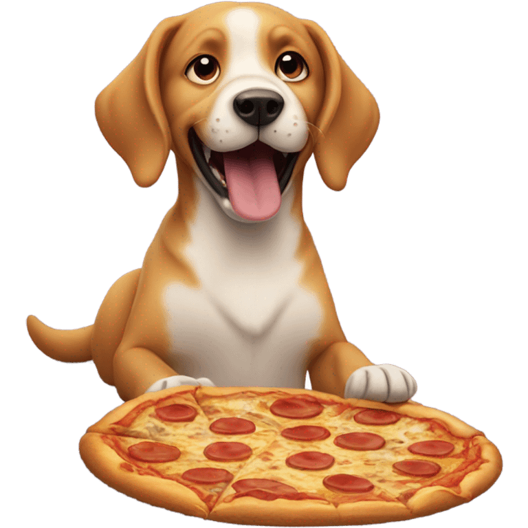 A dog eating pizza  emoji