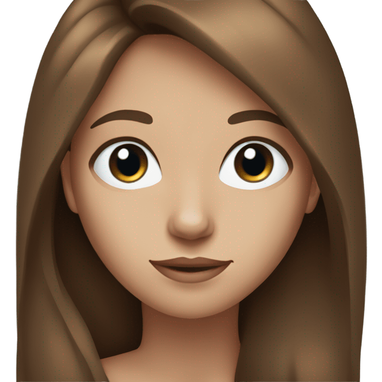 female blue eyed long brown hair emoji