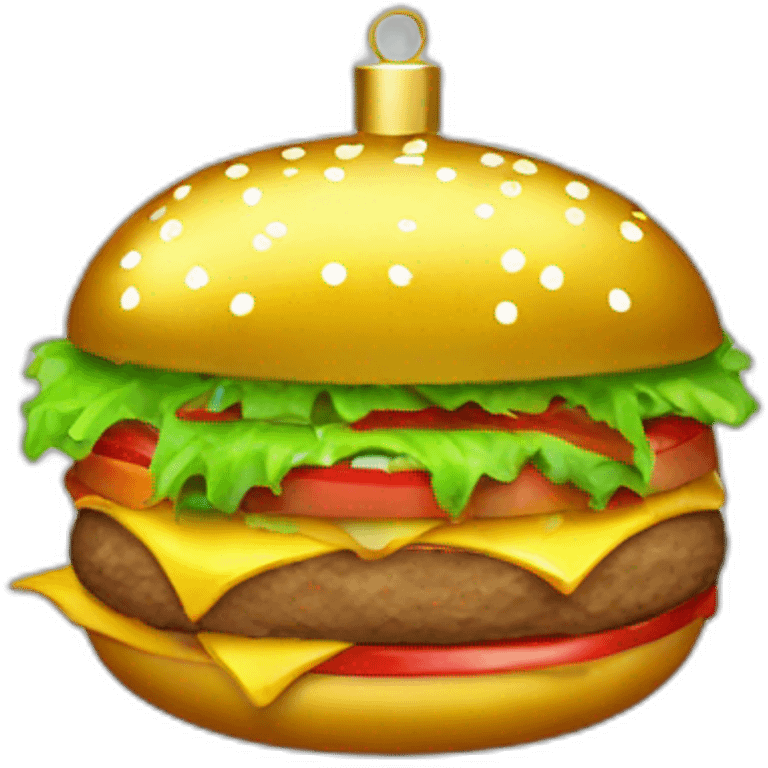 gold christmas bauble burger emoji