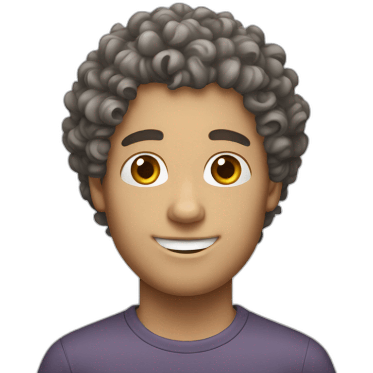 curly hair white male emoji