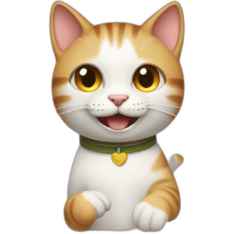 Cat smiling and giving thumbs up emoji