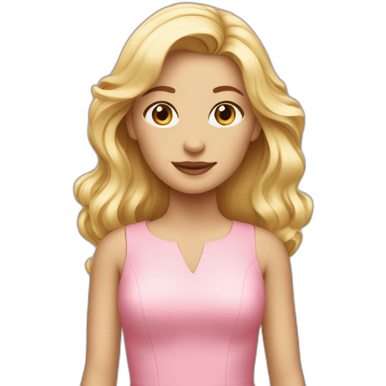 blonde girl in a pink dress emoji