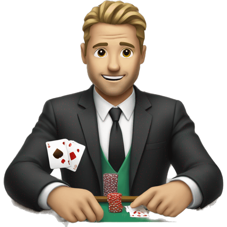 guy in suit play poker  emoji