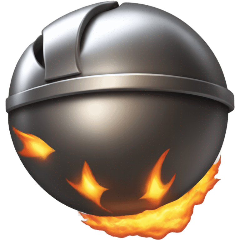 Metal Kirby ball with thrust flame back emoji