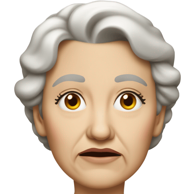 Older white woman with sour expression emoji