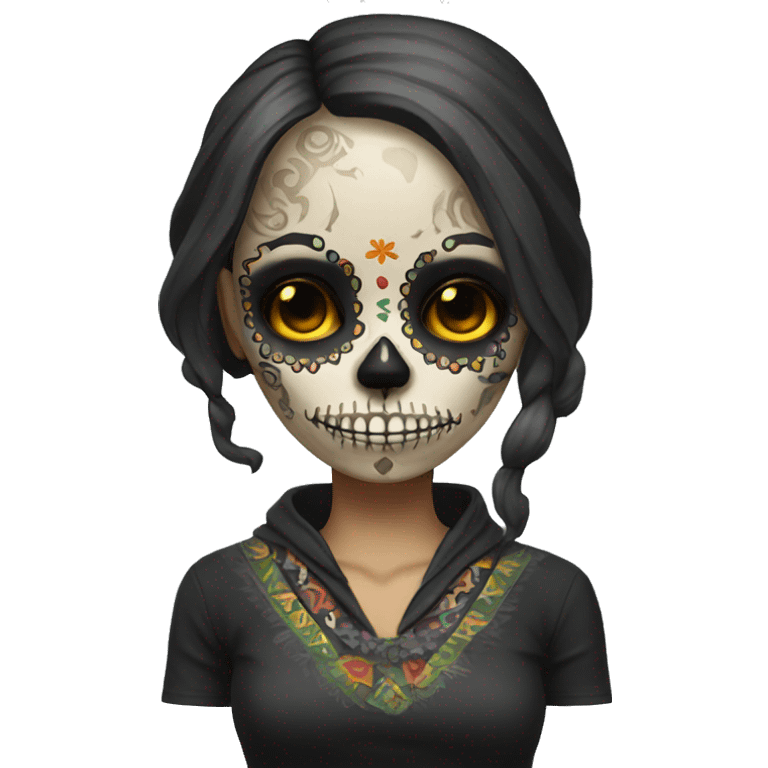 Skull girl mexican full body emoji