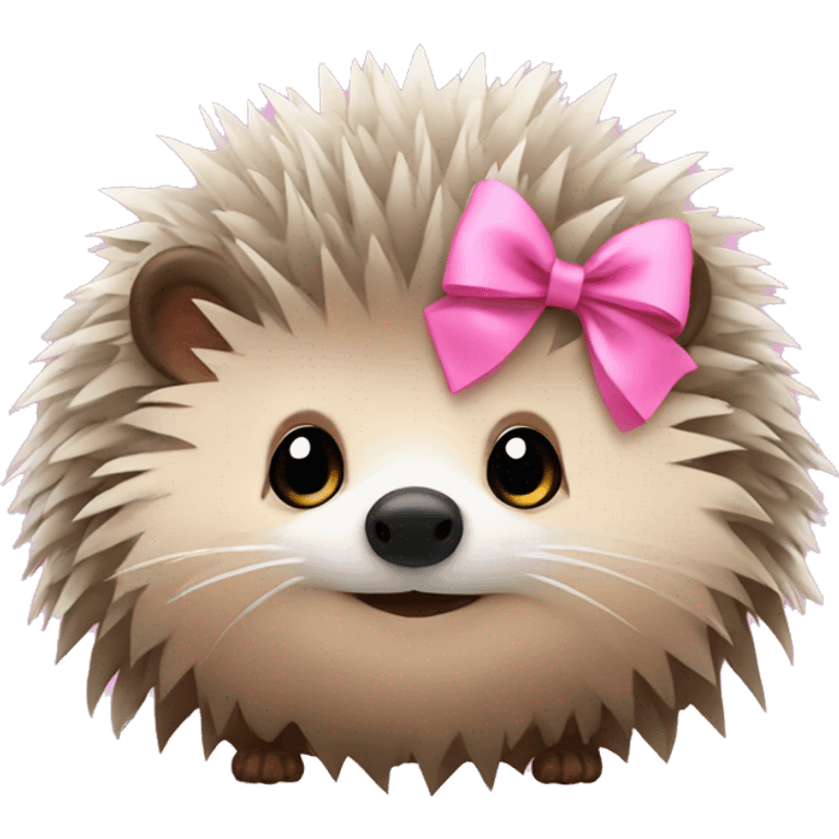 hedgehog with a pink bow emoji