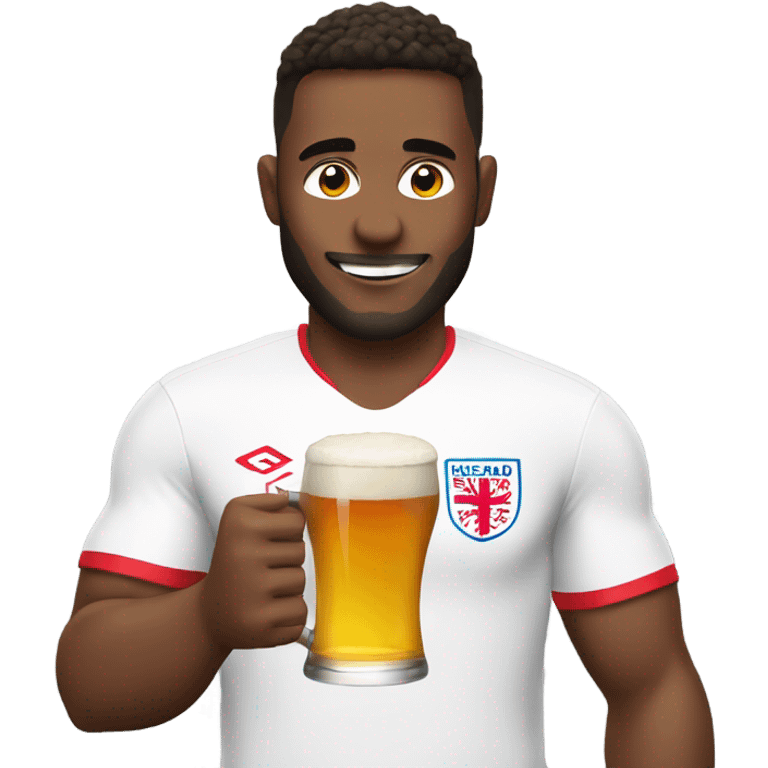 England footballer with beer emoji