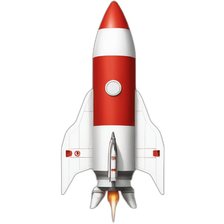 Tintin red and White rocket emoji