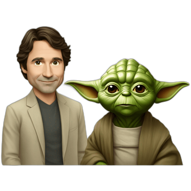 Yoda boire tée avec trudeau emoji