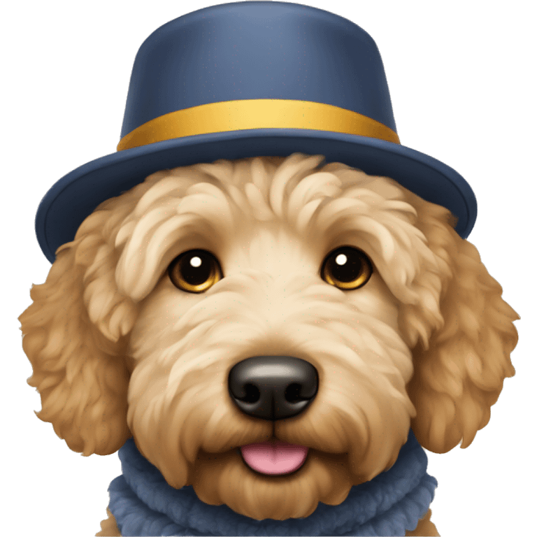 Goldendoodle with a hat on  emoji