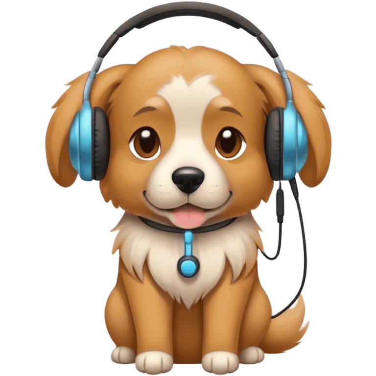 doggy wearing earphones emoji