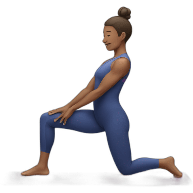 middle-aged woman doing gymnastics emoji