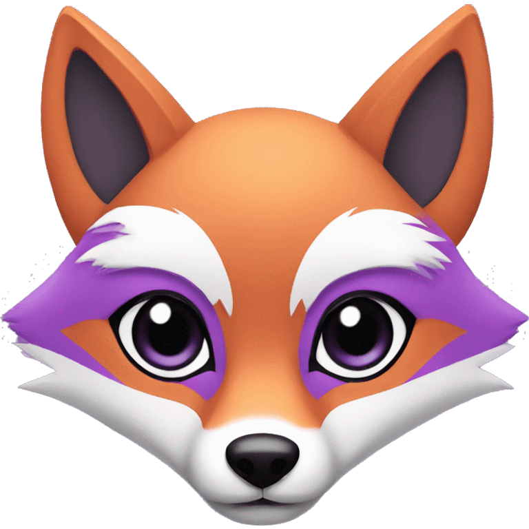 Purple fox with black eyes emoji