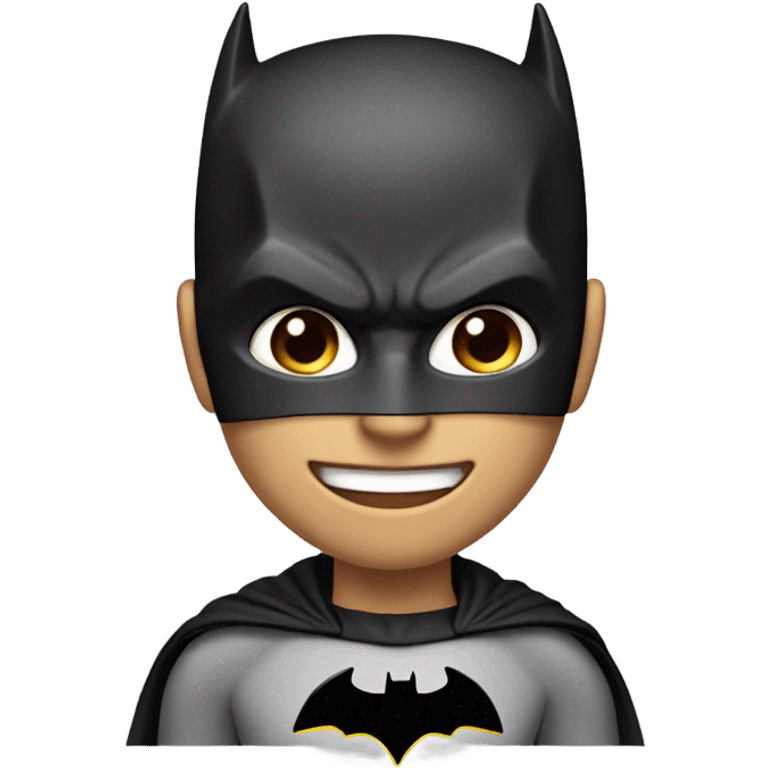 An emoji with the face of my Batman and Super Super  emoji