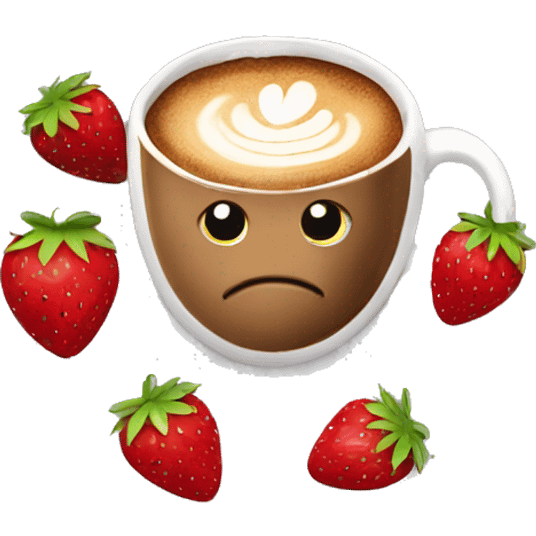 Coffee with strawberries emoji