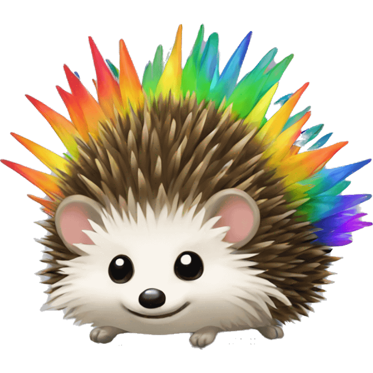 Small hedgehog with rainbow quills  emoji