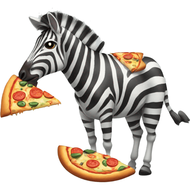 Zebra eating pizza emoji