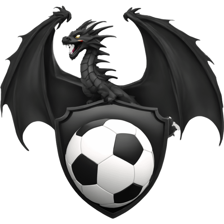 blason de football avec un dragon noir emoji