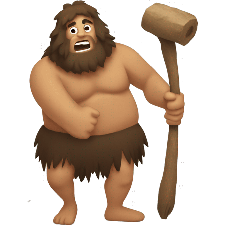 caveman with wooden wheels emoji