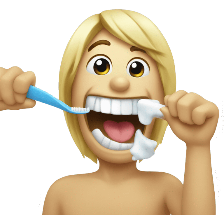 happy emoji brushing teeth emoji