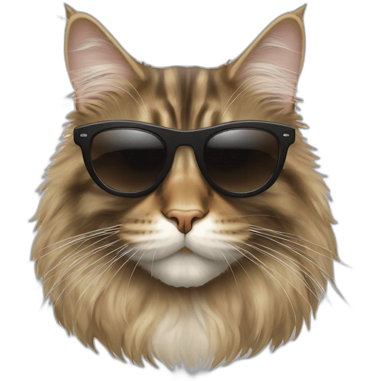 maine coon with sunglasses emoji