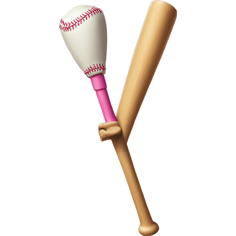 Baseball bat wrapped in Barbie emoji