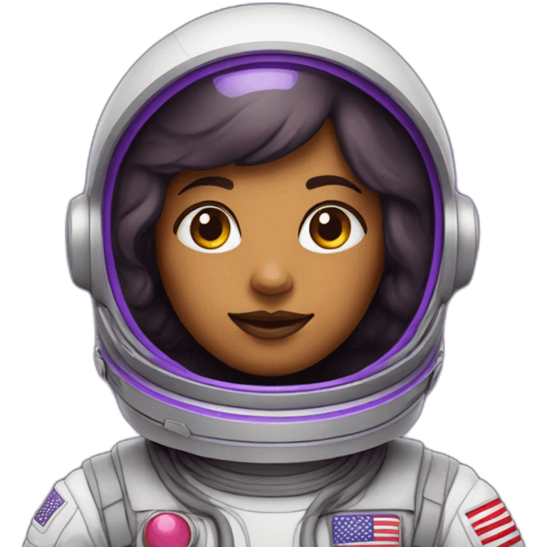 Woman astronaut with purple color emoji