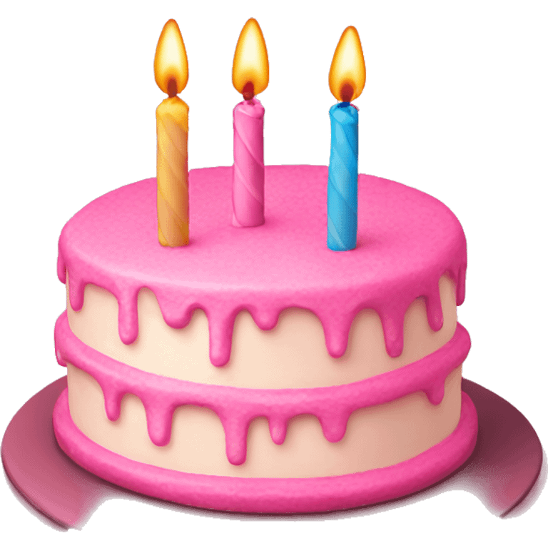 pink birthday cake  emoji