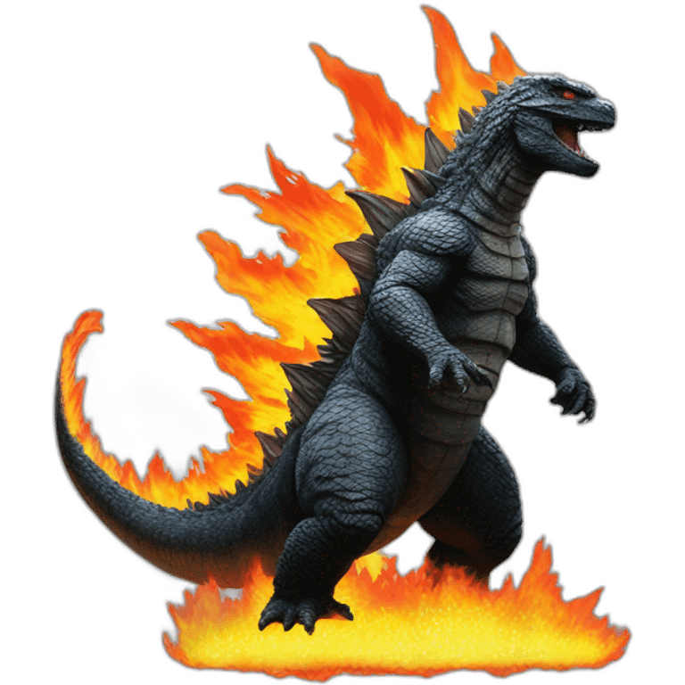 Godzilla on fire emoji