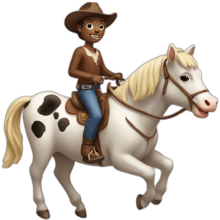 Cow riding horse emoji