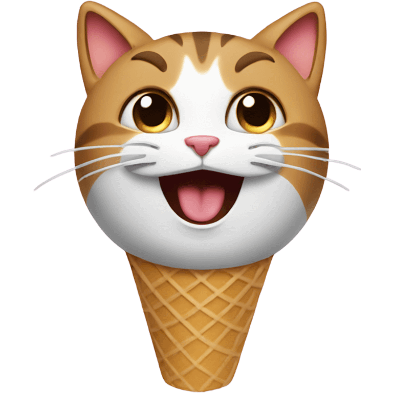 Cat singing in an ice cream cone  emoji