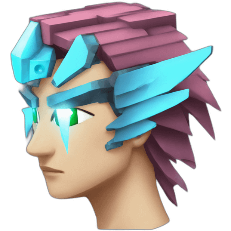 Minecraft Articuno Cyberpunk Head emoji