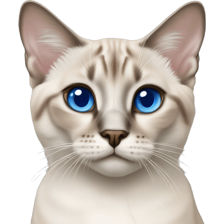 Lynx point Siamese cat about 1 years old with blue eyes emoji