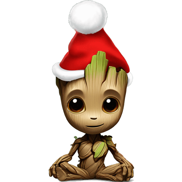 baby groot in a santa hat emoji